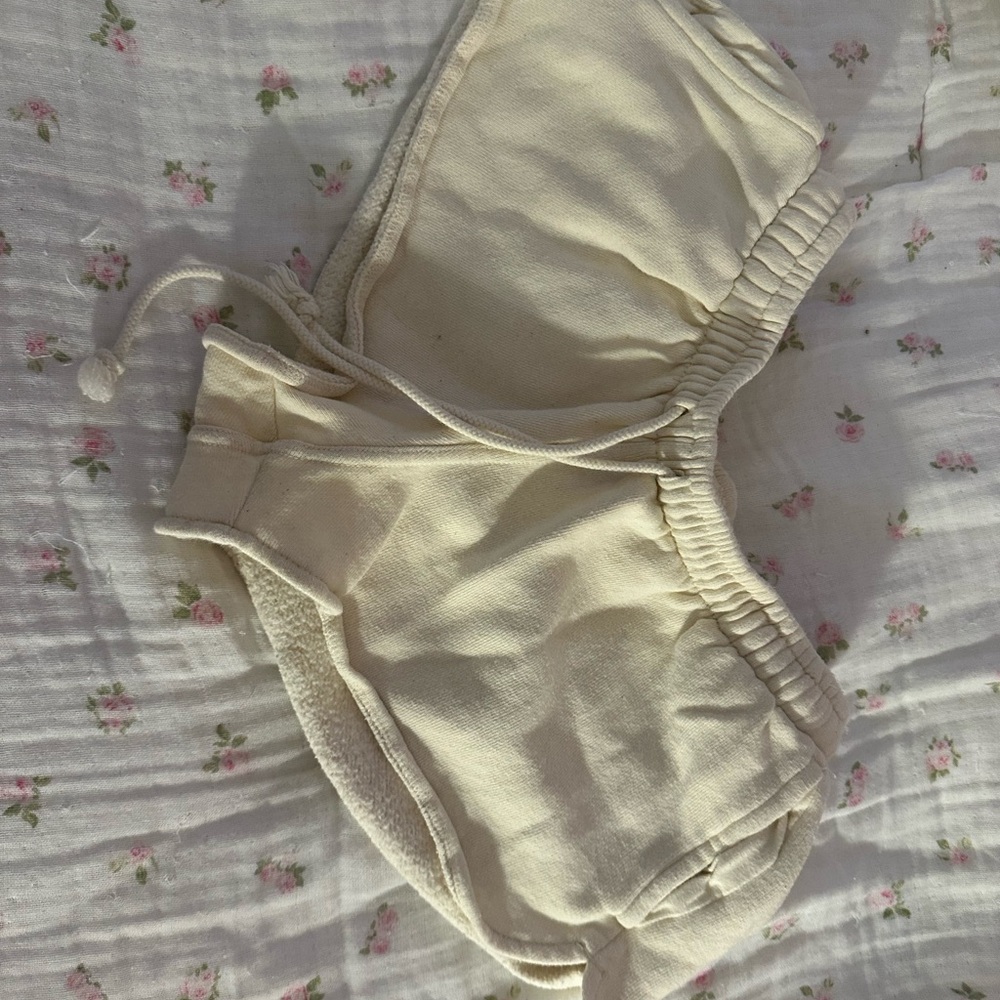 Brandy Melville Cream Drawstring Shorts